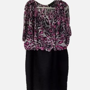 Ashley Stewart Plus Size Pink Animal Print Dress